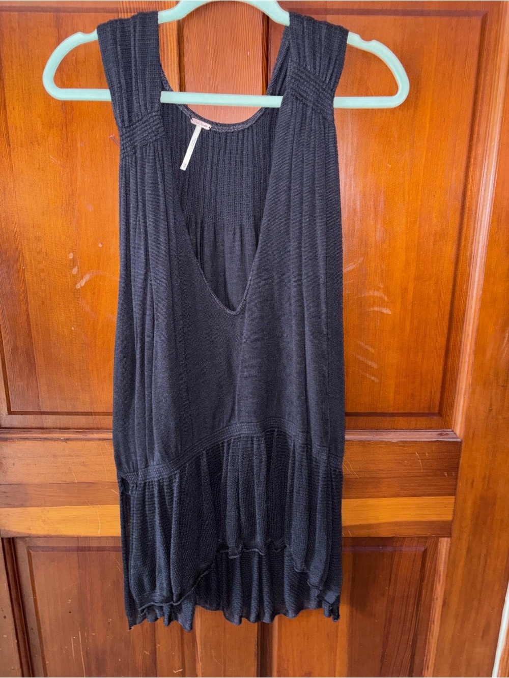Free People Black Sleeveless Tunic Dress